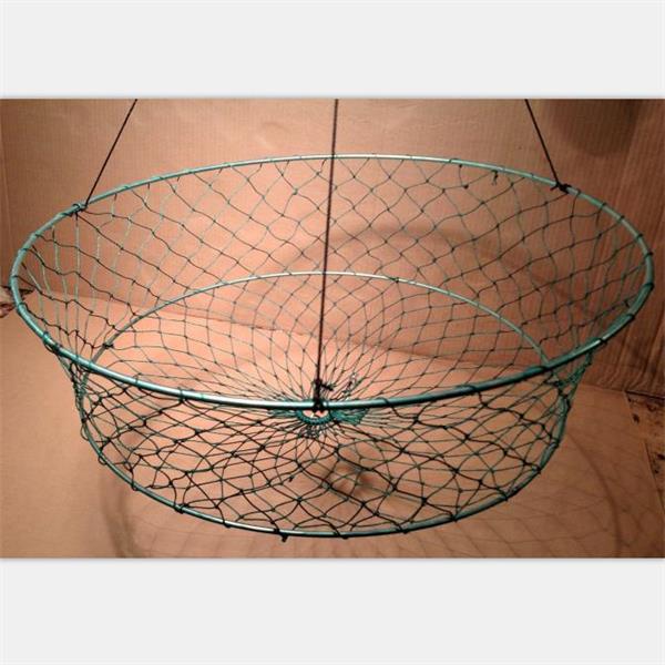  QualyQualy Crab Ring Trap Net, Ring Crab Kit Lobster Hoop,  Portable Folded Crab Cage, Crabing Accessories with Bait, Heavy Crab Nets  for Crabbing, 24 x16.5'', 1 Pack : Sports 